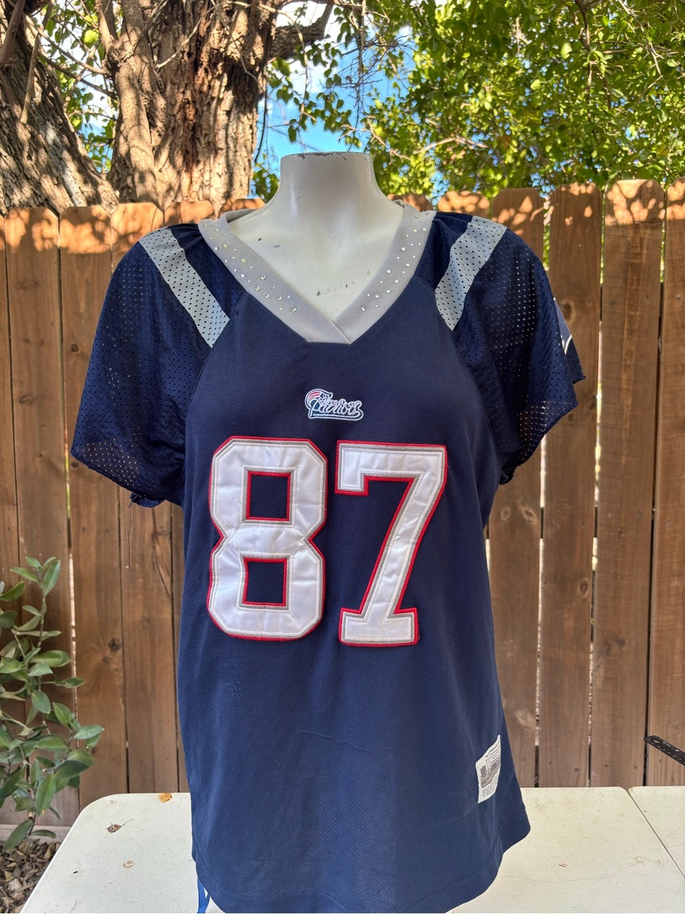 Vintage Patriots Embellished women's jersey Gronkowski Player.